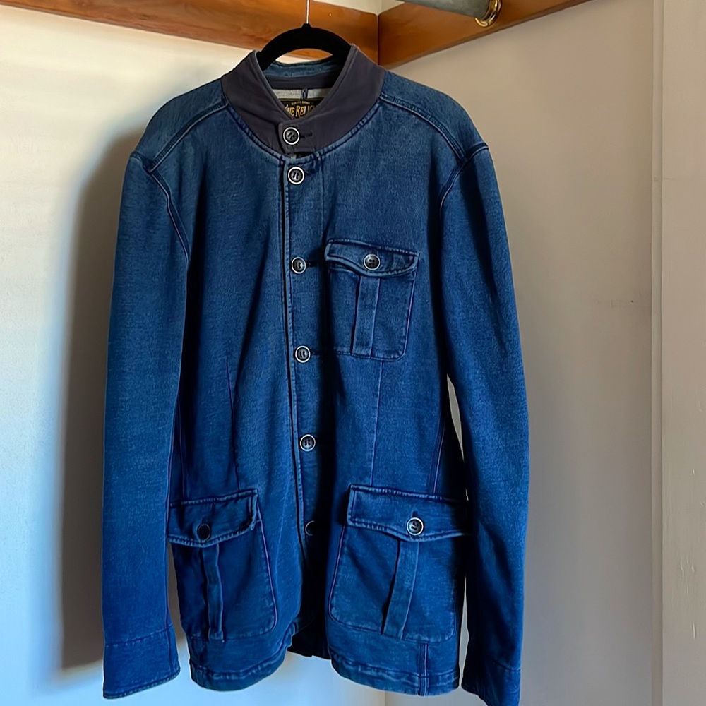 True Religion Men’s Indigo Fleece Blazer - Size L